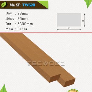 Thanh lam gỗ nhựa TecWood TWS28-Cedar