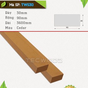Thanh lam gỗ nhựa TecWood TWS30 - Cedar