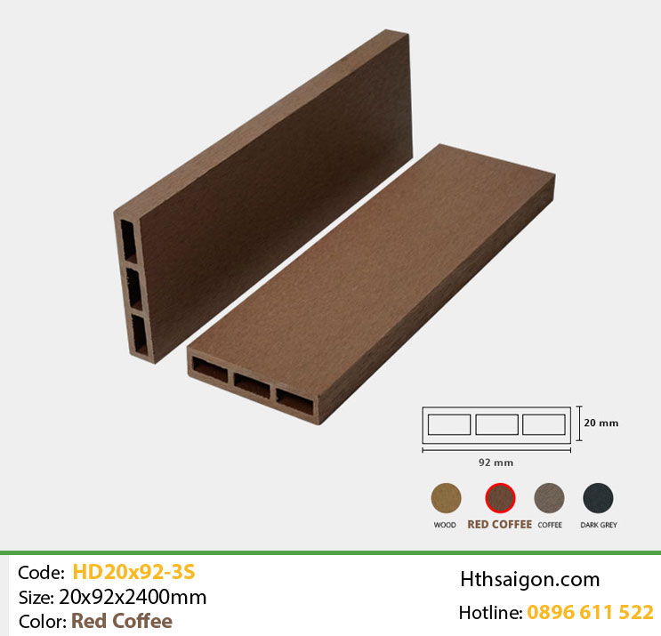 Lam Gỗ Nhựa TPWood HD20x92 Red Coffee