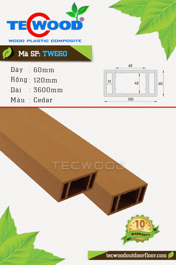 Thanh lam TecWood TWE60-Cedar