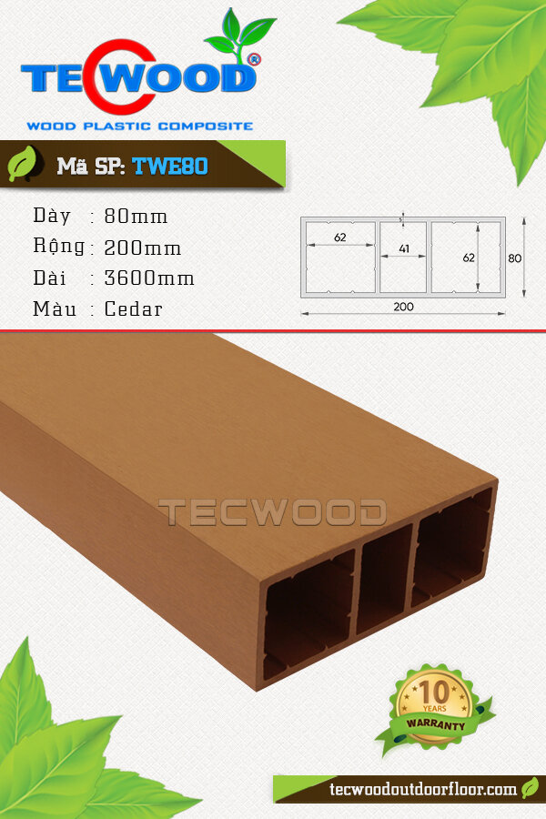 Thanh lam TecWood TWE80-Cedar