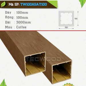 Trụ cột gỗ nhựa TecWood TW100ASA-T100 màu Coffee