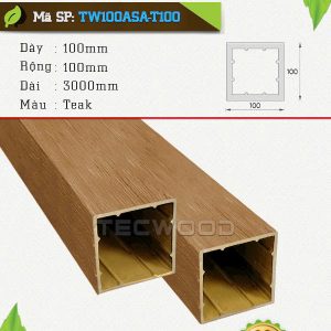 Trụ cột gỗ nhựa TecWood TW100ASA-T100 màu Teak