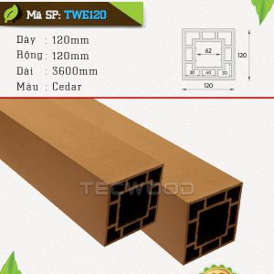 Trụ cột gỗ nhựa TecWood TWE120-Cedar