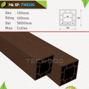 Trụ cột gỗ nhựa TecWood TWE120-Coffee