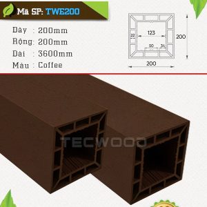 Trụ cột gỗ nhựa TecWood TWE200-Coffee