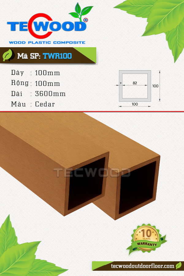 Trụ cột gỗ nhựa TecWood TWR100 Cedar