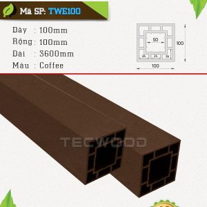 Trụ cột gỗ nhựa TecWood TWE100 - Coffee