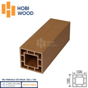 Trụ Pergola gỗ nhựa HobiWood HB 100C100 (Vibrant Yellow)