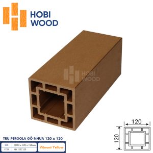 Trụ Pergola gỗ nhựa HobiWood HB 120C120 (Vibrant Yellow)