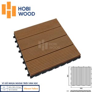 Vỉ gỗ nhựa ngoài trời vân sọc HobiWood (Vibrant Yellow)