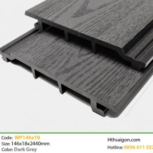 Gỗ Nhựa Ốp Tường, Trần TPWood WP146x18 Dark Grey